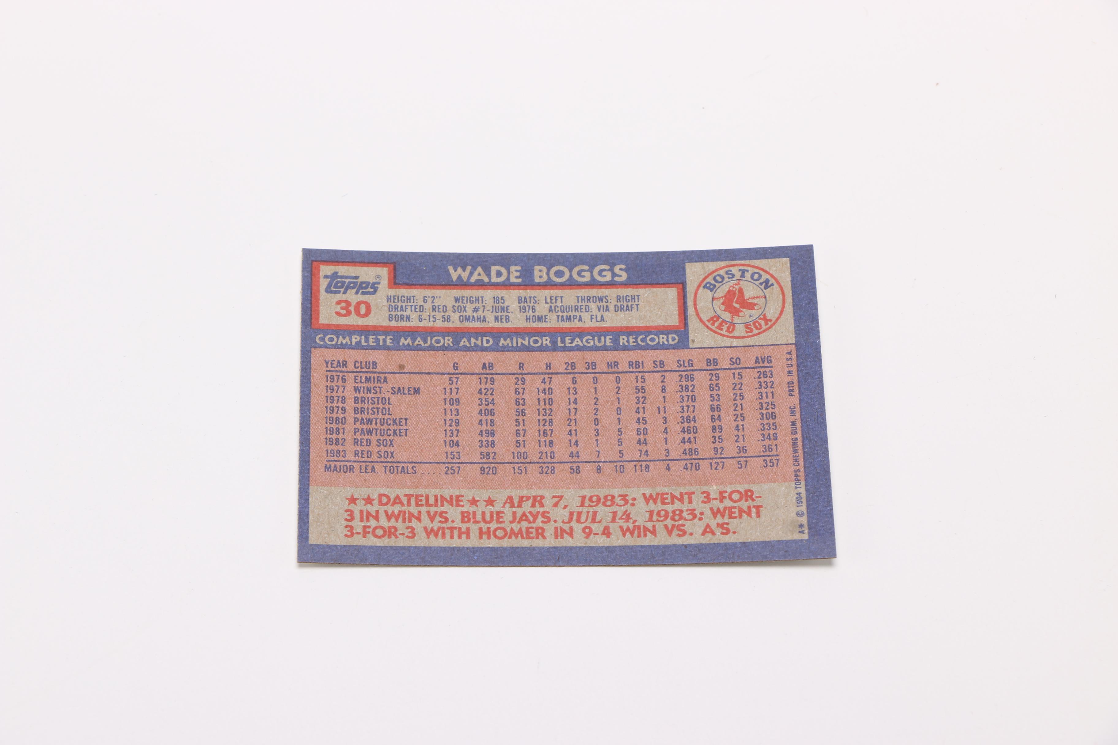 Complete 1984 Topps Baseball Card Set