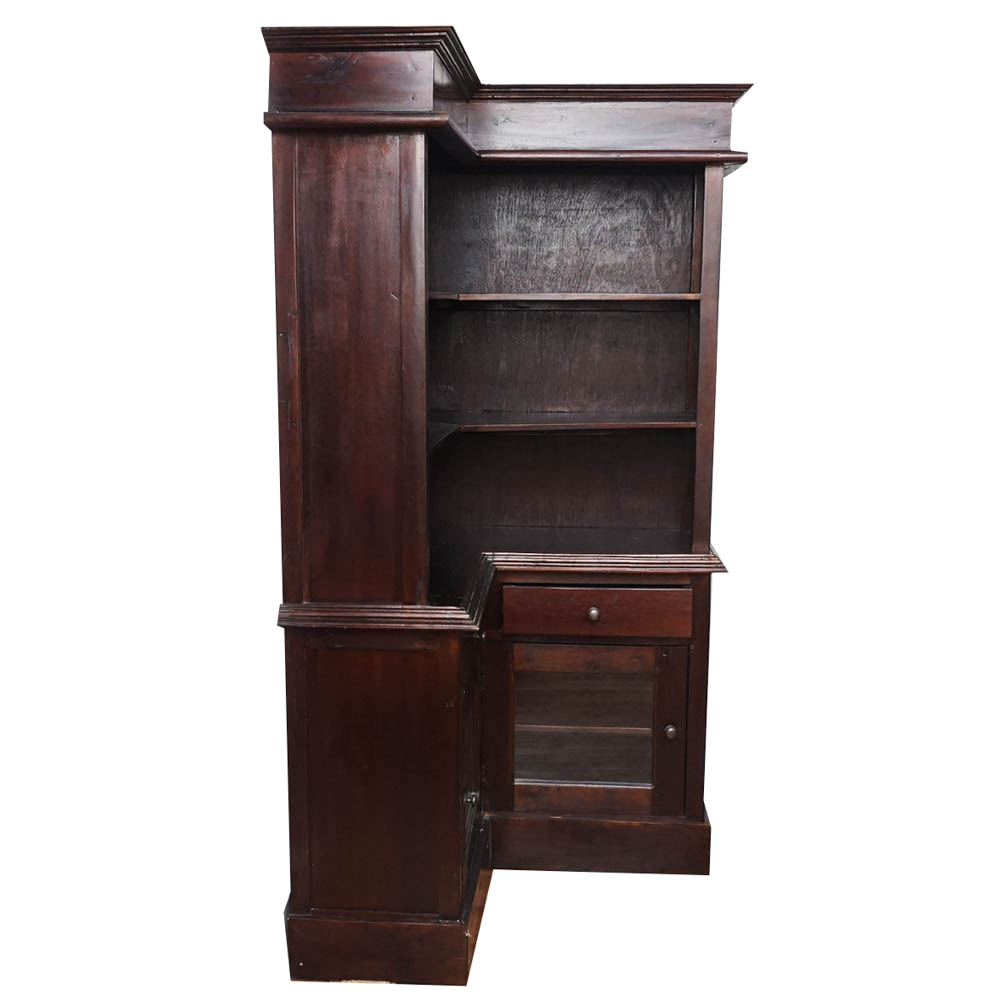 Vintage Dark Cherry Corner Cabinet