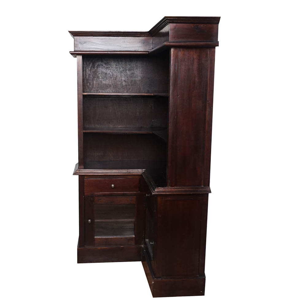Vintage Dark Cherry Corner Cabinet