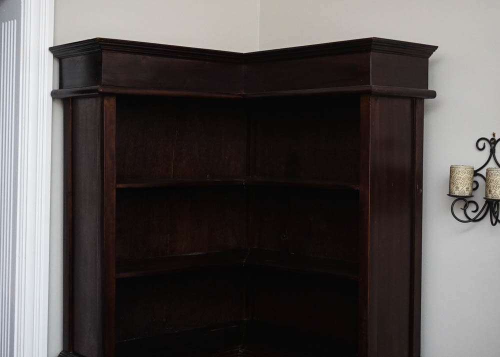 Vintage Dark Cherry Corner Cabinet