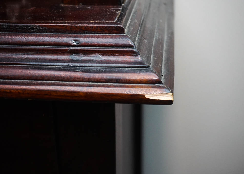 Vintage Dark Cherry Corner Cabinet