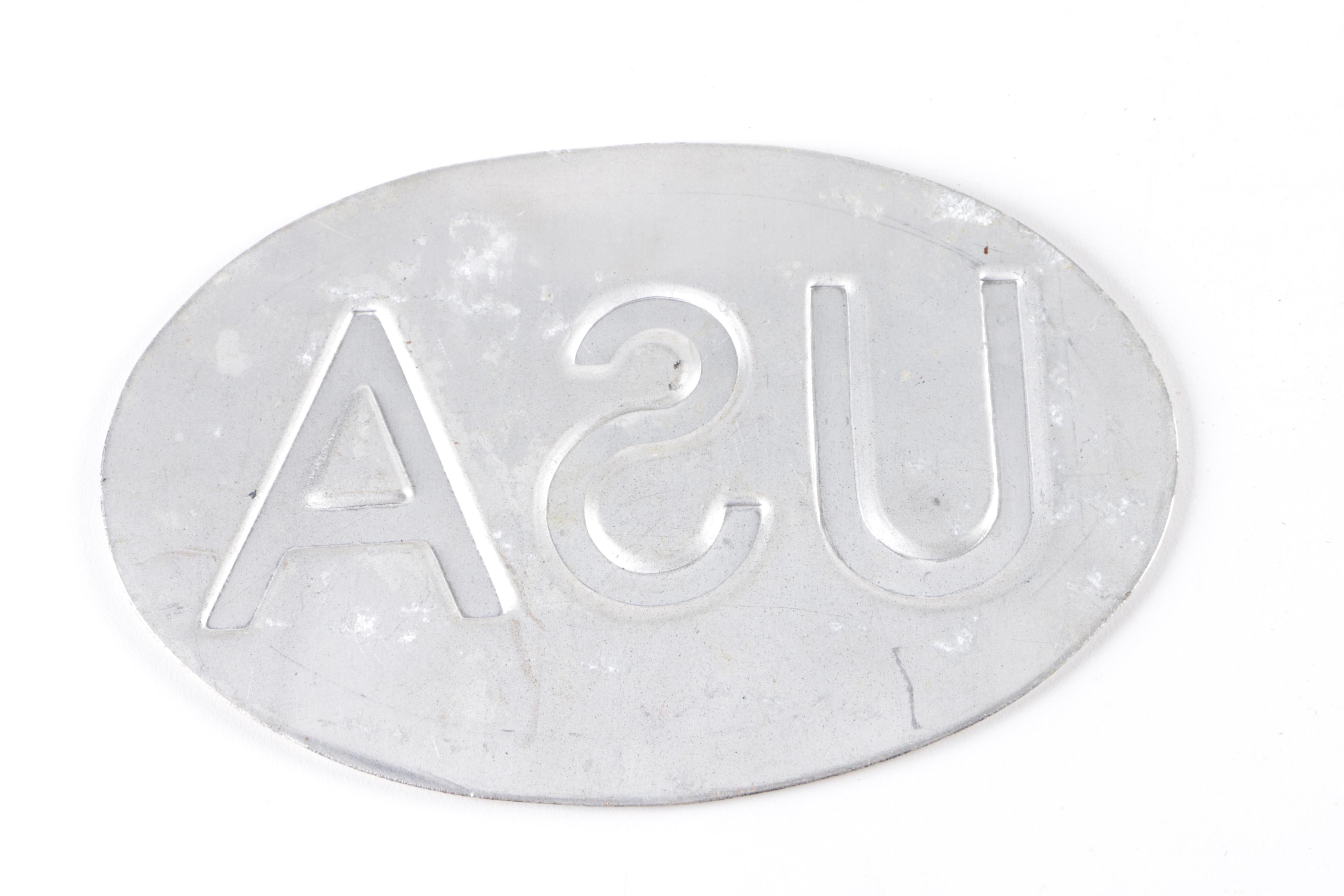 Vintage "Smokers" Sign and "USA" Plaque