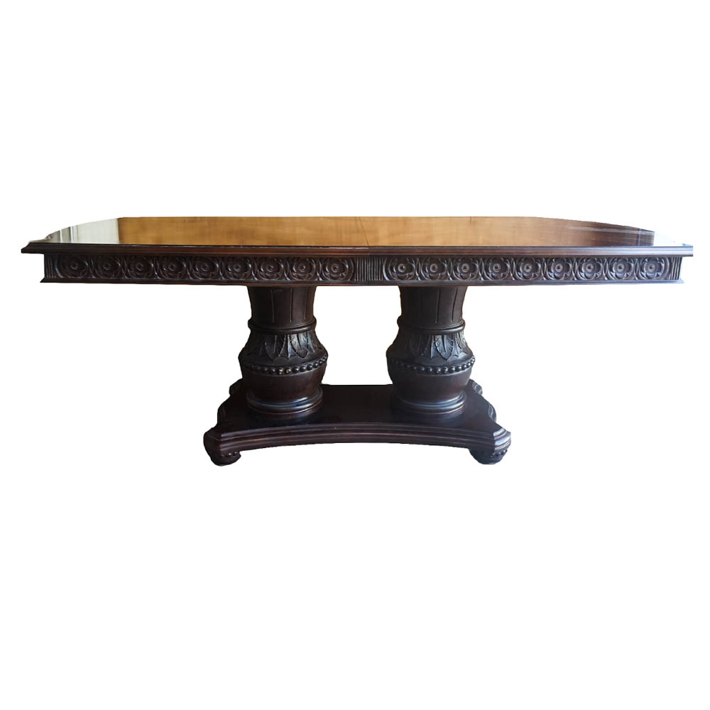 Vintage Double Pedestal Dining Table by Walter of Wabash