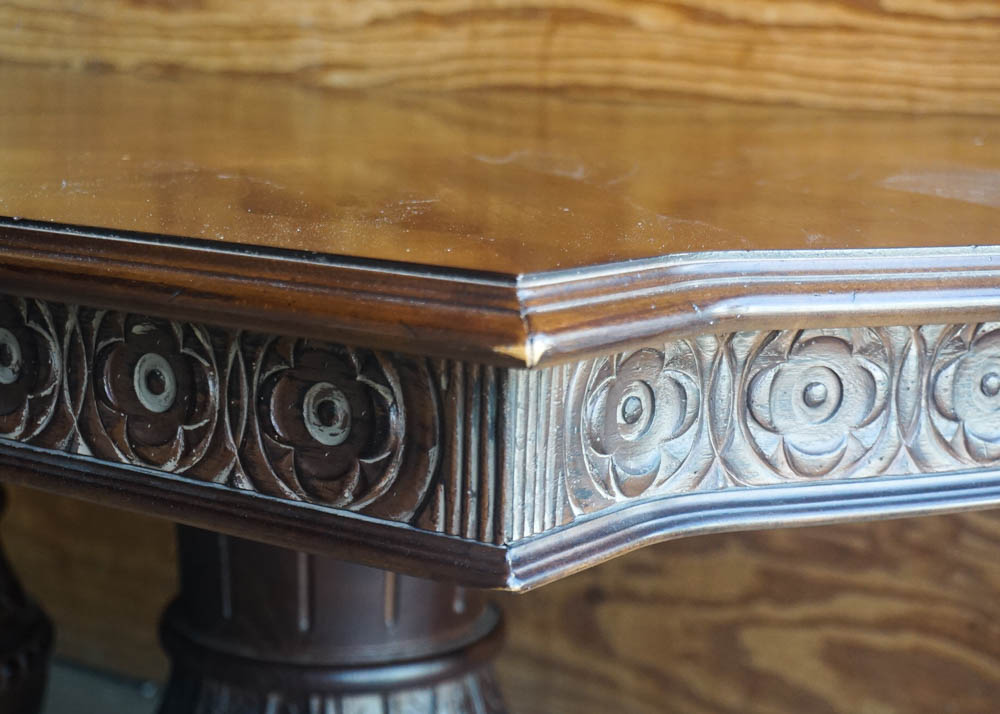 Vintage Double Pedestal Dining Table by Walter of Wabash