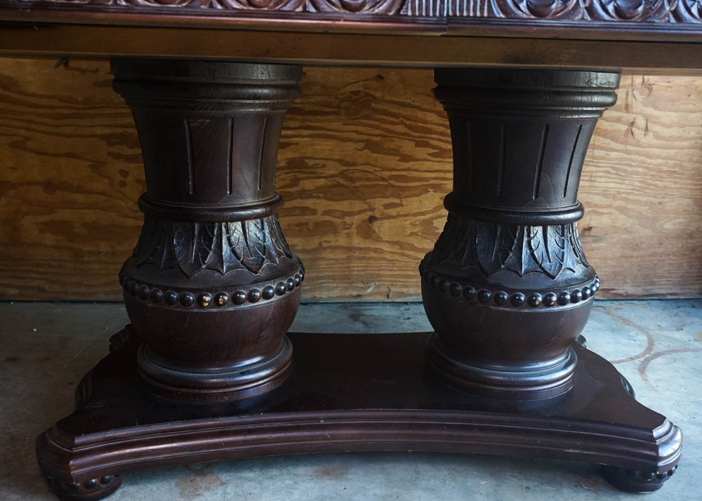 Vintage Double Pedestal Dining Table by Walter of Wabash