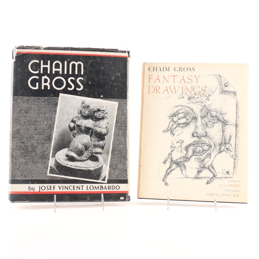 Pair of Signed Vintage Chaim Gross Art Books