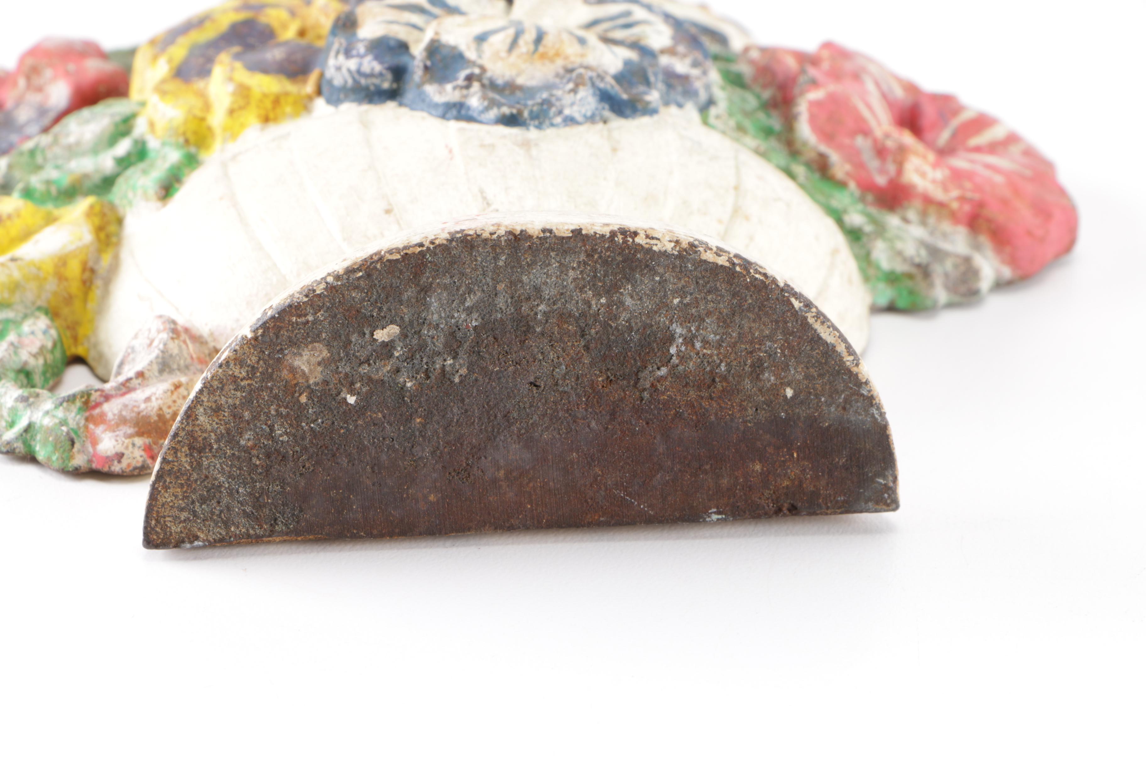 Pair of Cast Iron Floral Decorative Pieces