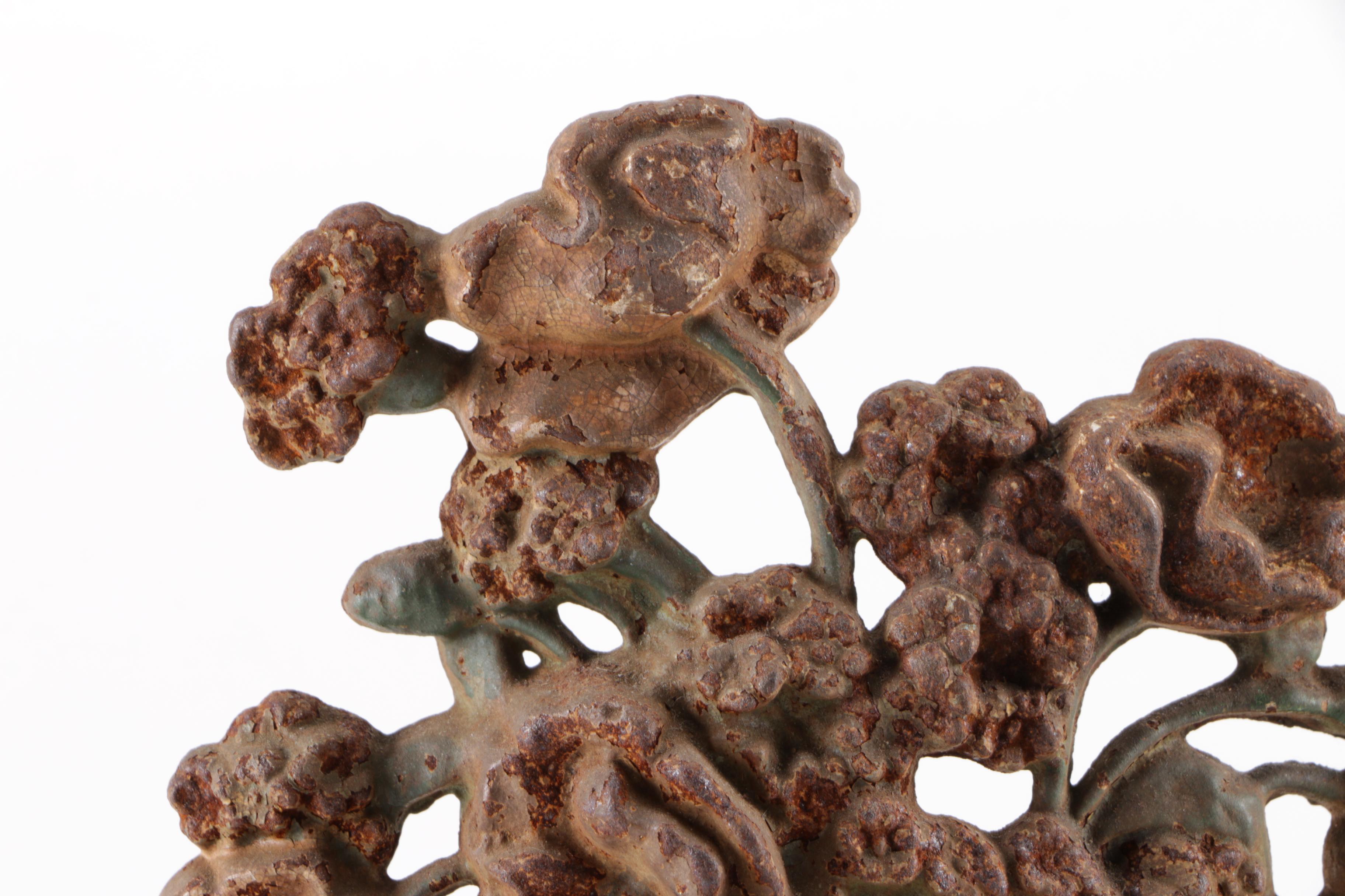 Pair of Cast Iron Floral Decorative Pieces