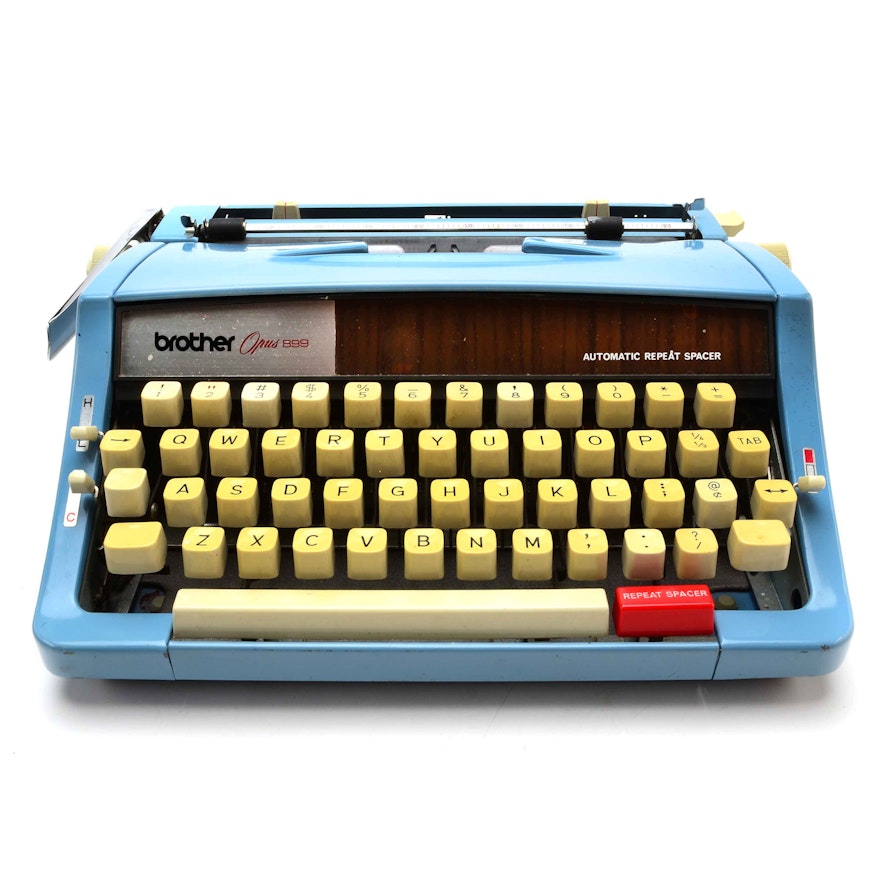 1970 Brother Opus 899 Blue Typewriter