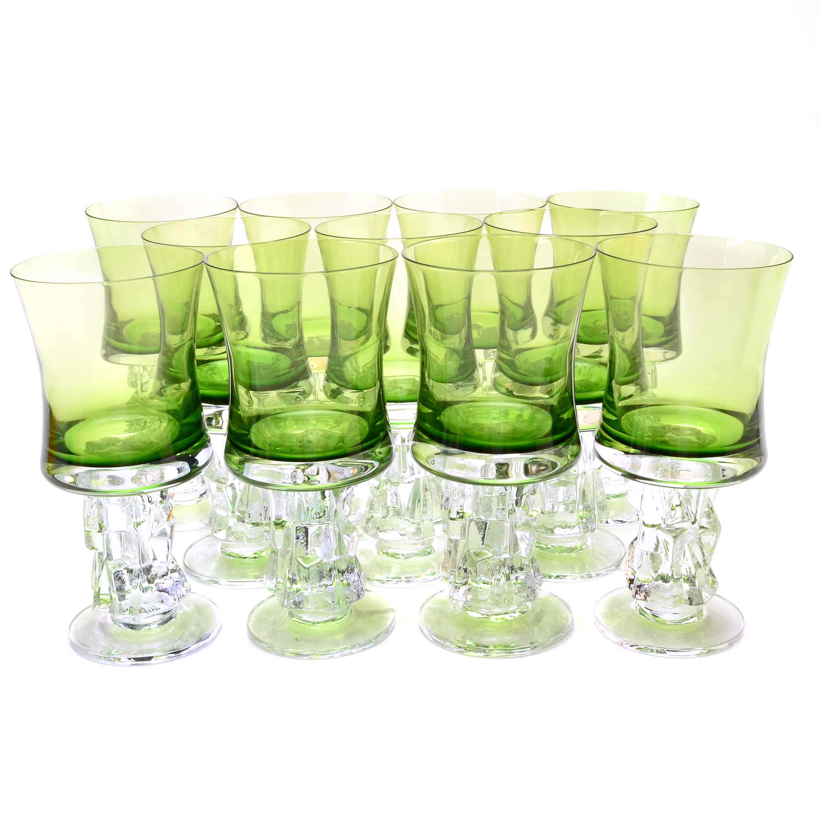 Set of Brutalist Scandinavian Modern Stemware