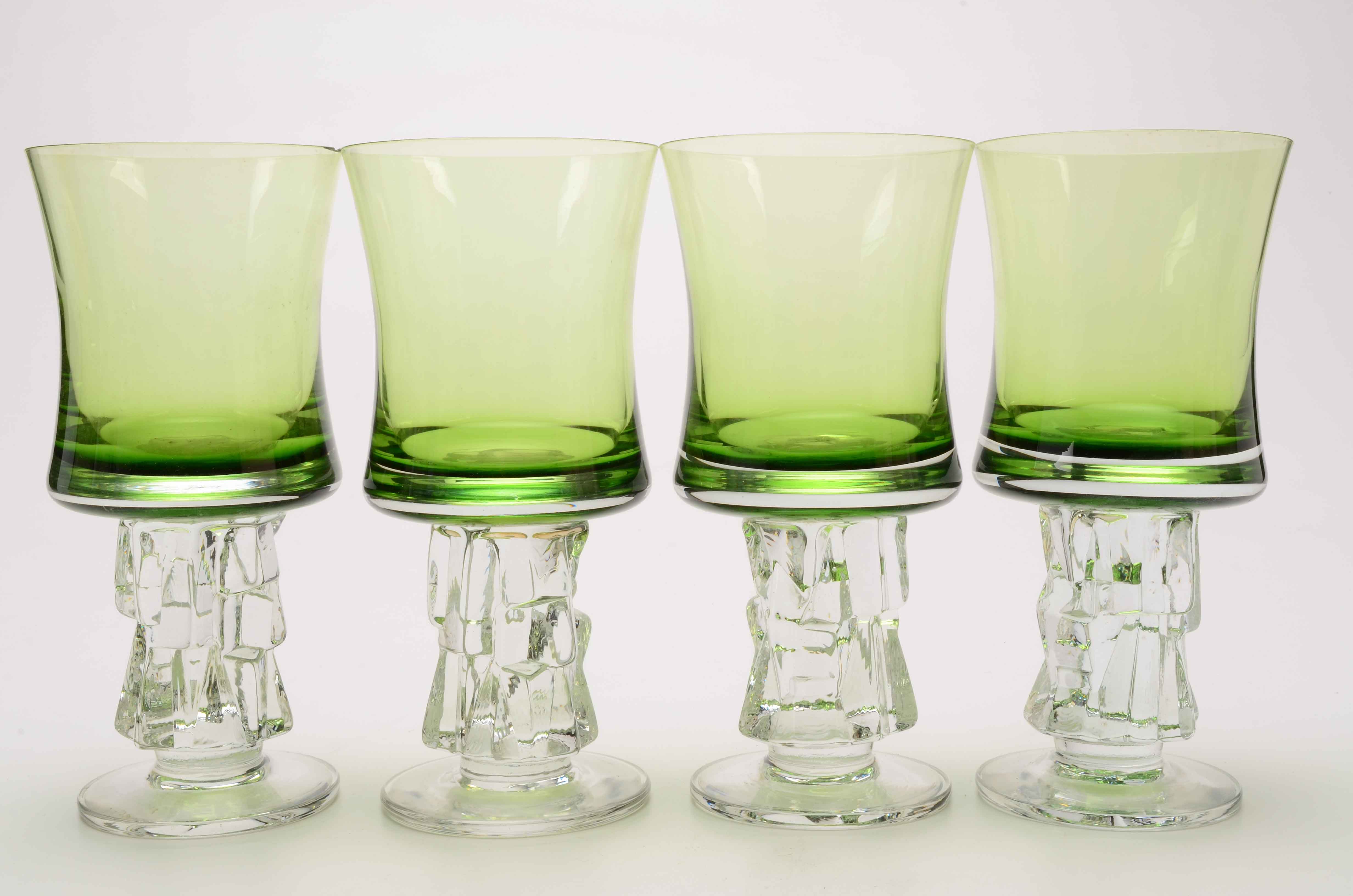 Set of Brutalist Scandinavian Modern Stemware