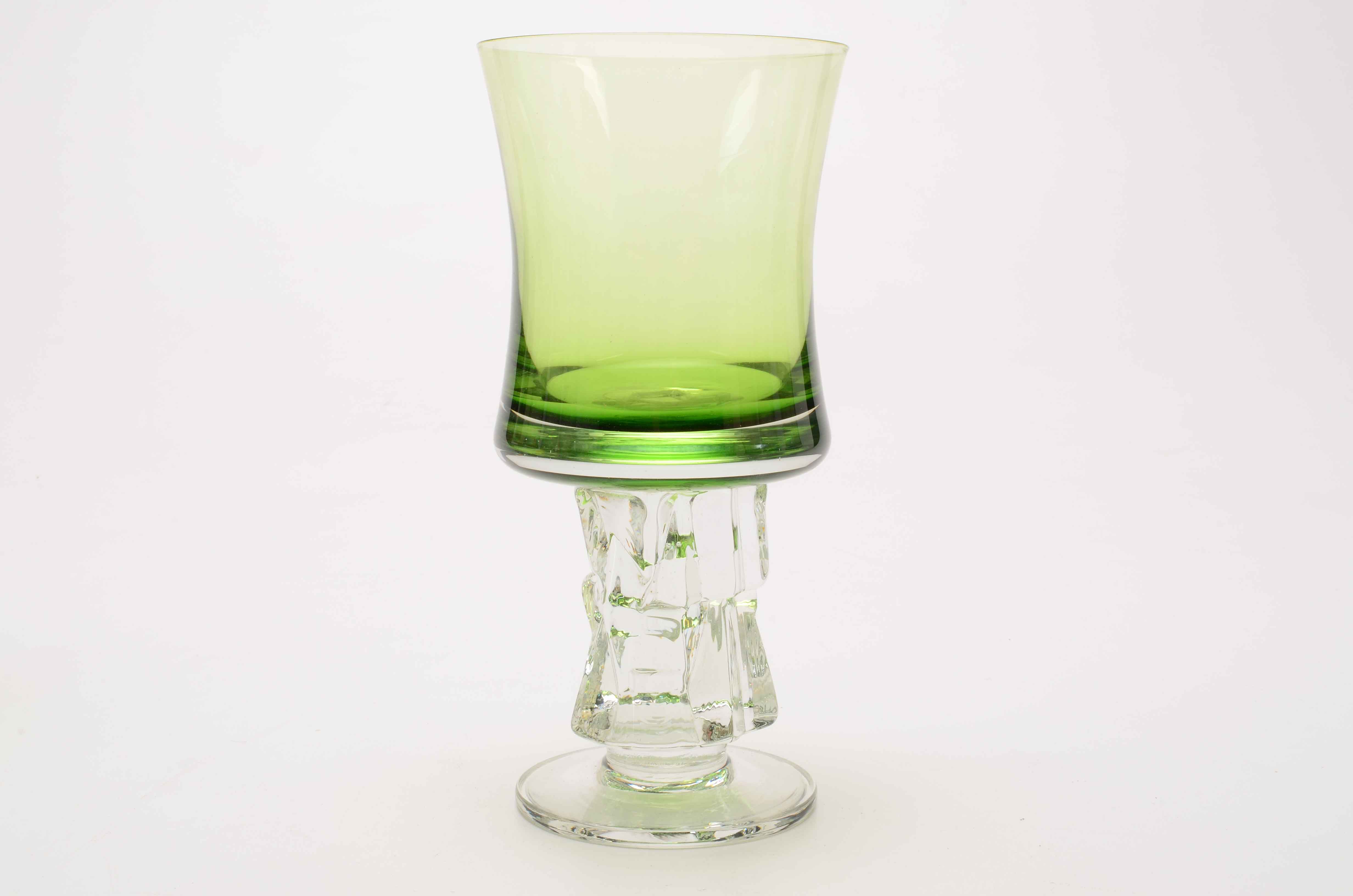 Set of Brutalist Scandinavian Modern Stemware