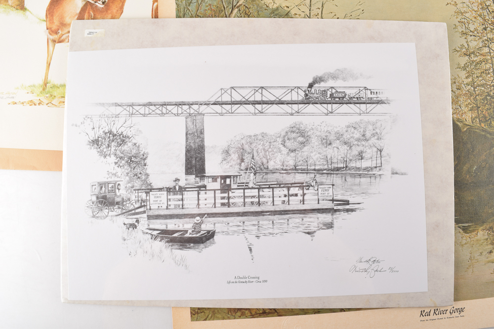 Unframed Signed Offset Lithographs After Ray Allen, Fritz Hilton, Nellie Meadows, Timothy Pack, and Al Cornette