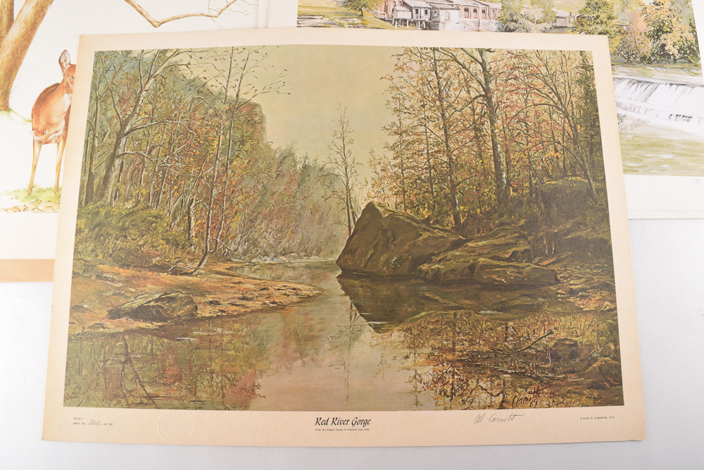 Unframed Signed Offset Lithographs After Ray Allen, Fritz Hilton, Nellie Meadows, Timothy Pack, and Al Cornette