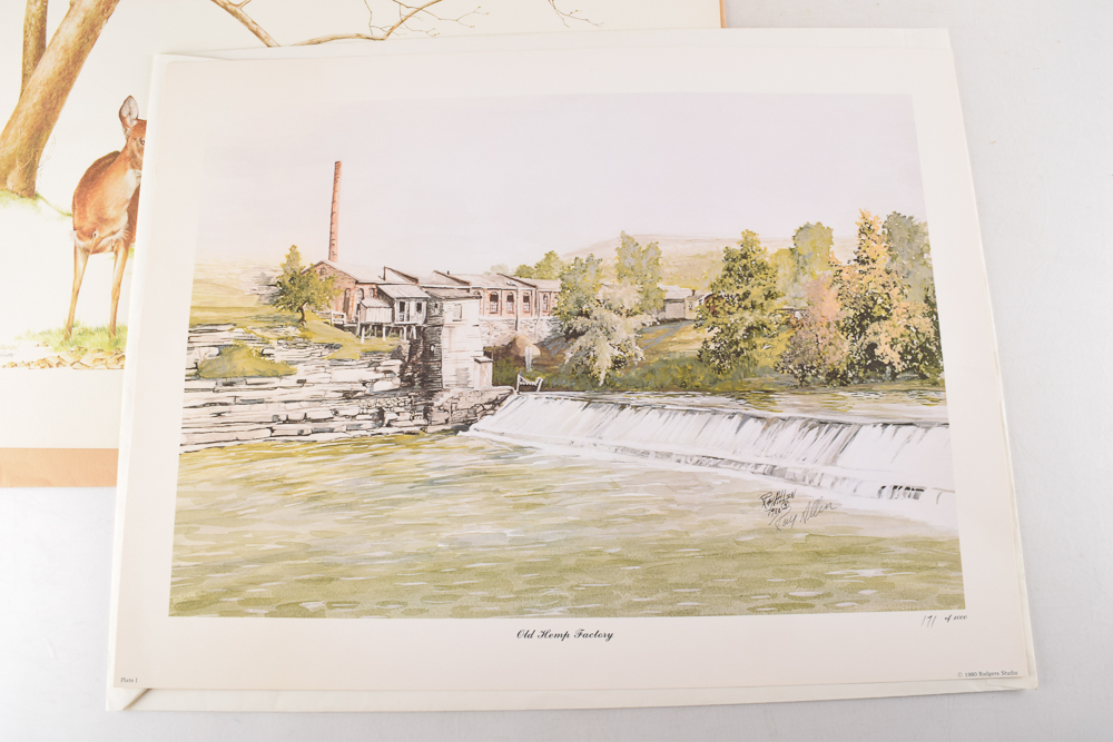 Unframed Signed Offset Lithographs After Ray Allen, Fritz Hilton, Nellie Meadows, Timothy Pack, and Al Cornette