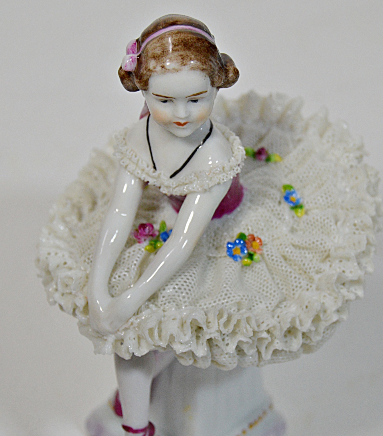 Pair of Antique Dresden Wallendorf Porcelain Ballerinas