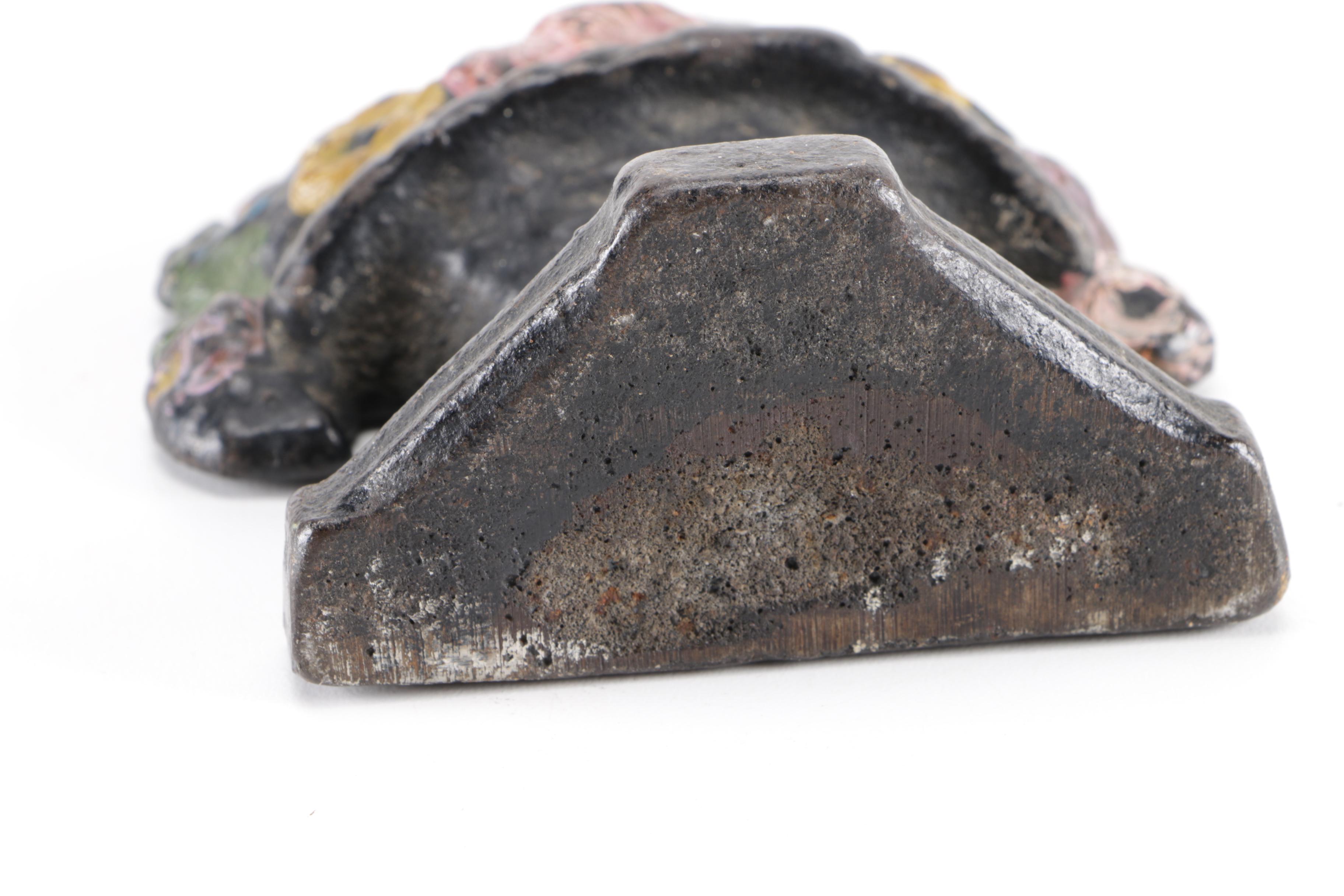 Pair of Cast Iron Floral Arrangement Door Stoppers