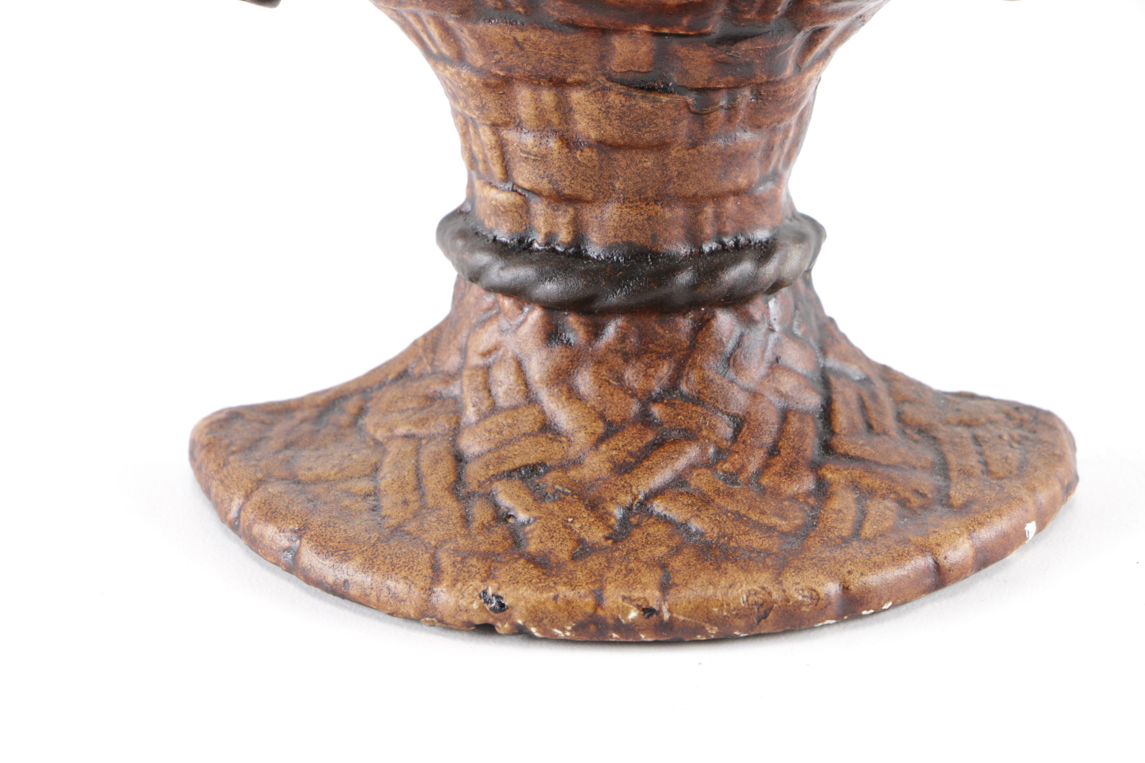 Pair of Cast Iron Floral Arrangement Door Stoppers