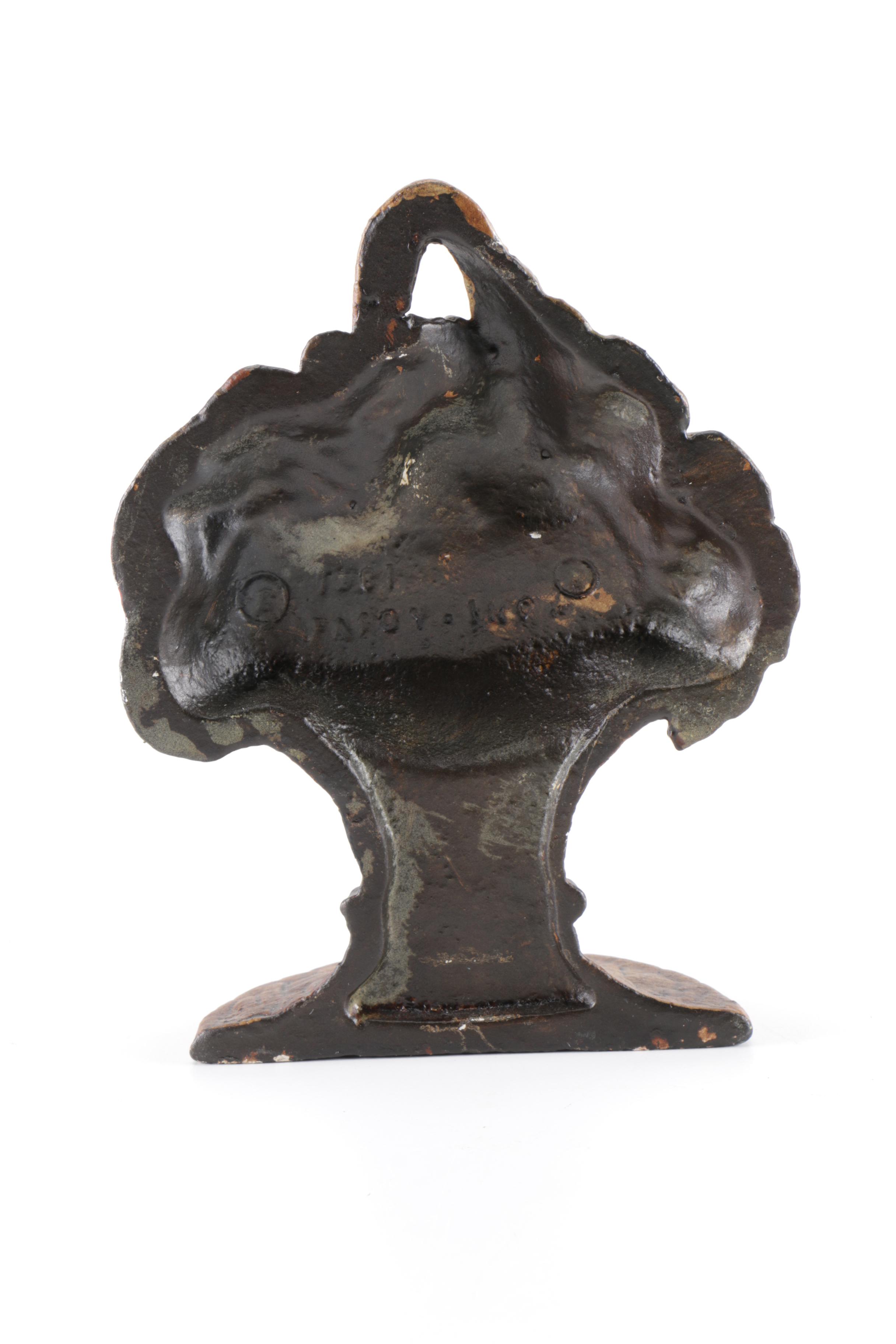 Pair of Cast Iron Floral Arrangement Door Stoppers