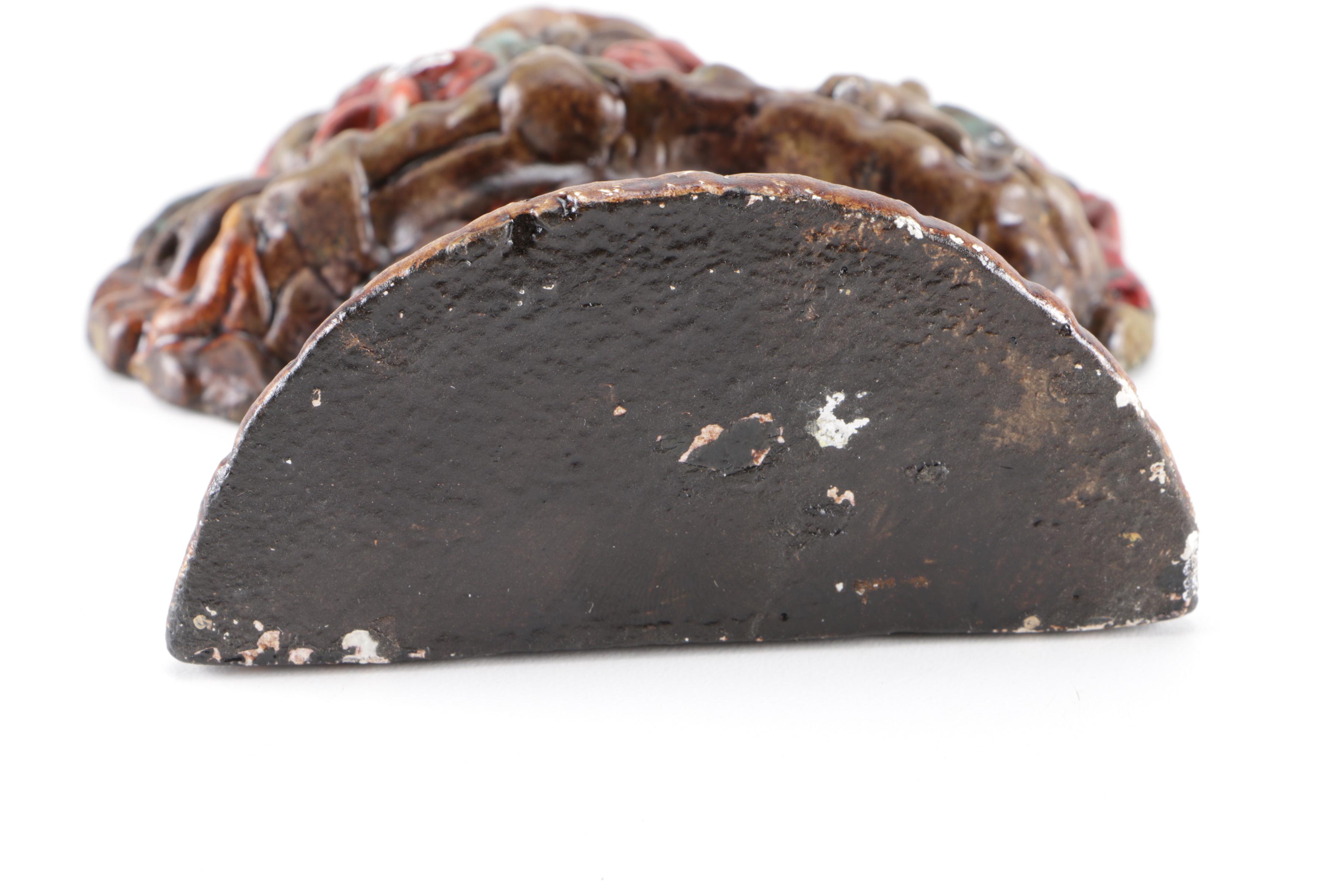 Pair of Cast Iron Floral Arrangement Door Stoppers