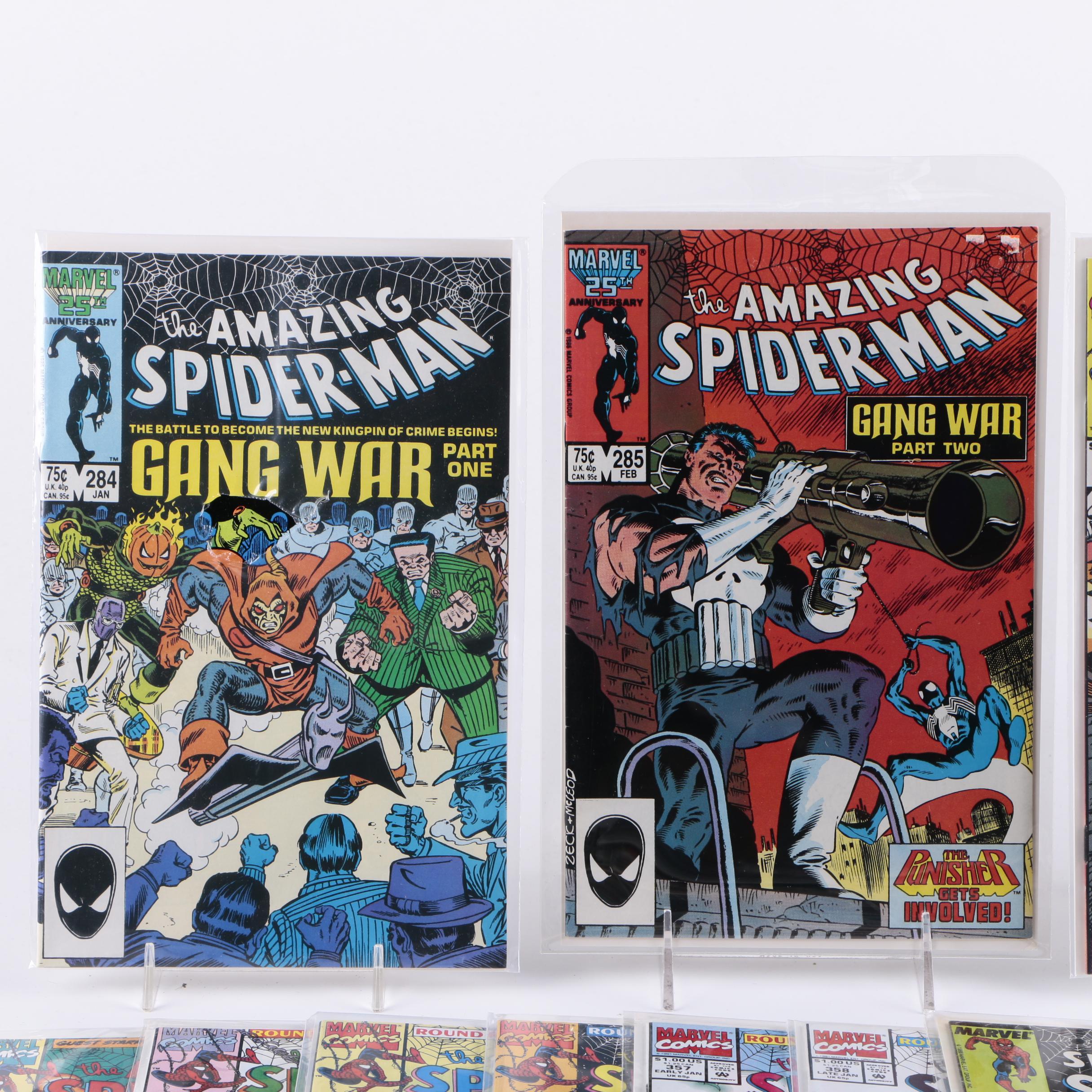 Thirty-One Comic Books Featuring "The Punisher" and "Spider-Man"