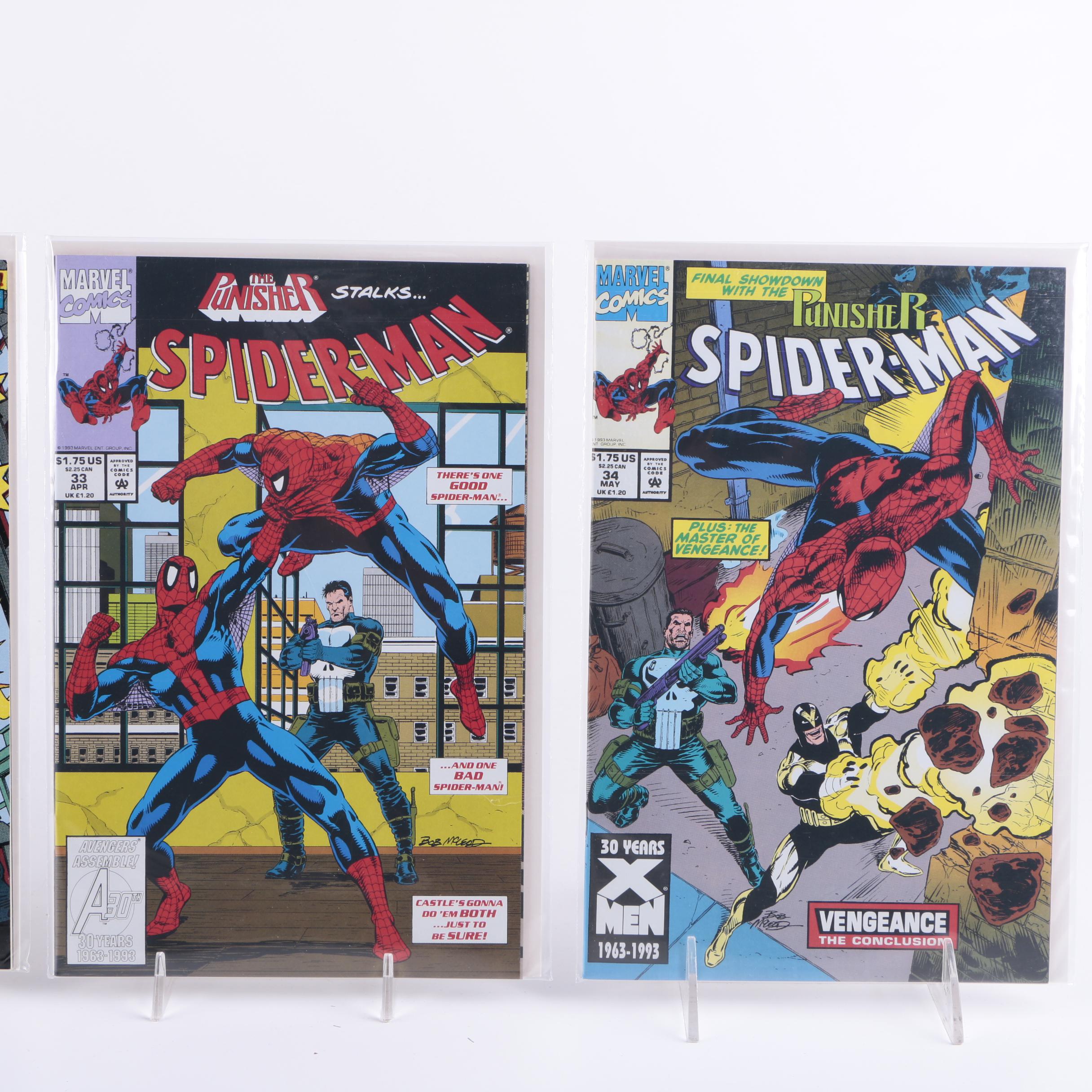 Thirty-One Comic Books Featuring "The Punisher" and "Spider-Man"
