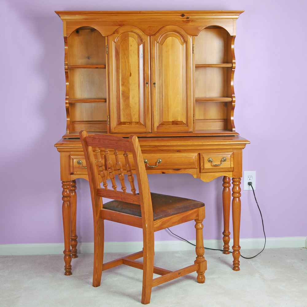 Vintage Vanity Hutch and Chair by Dixie Furniture