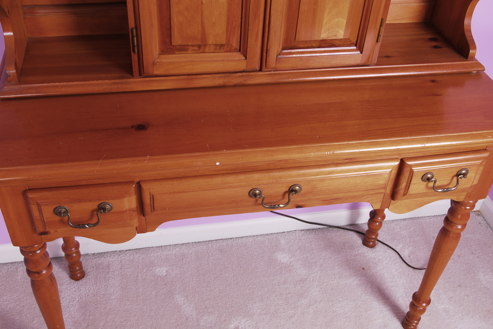 Vintage Vanity Hutch and Chair by Dixie Furniture