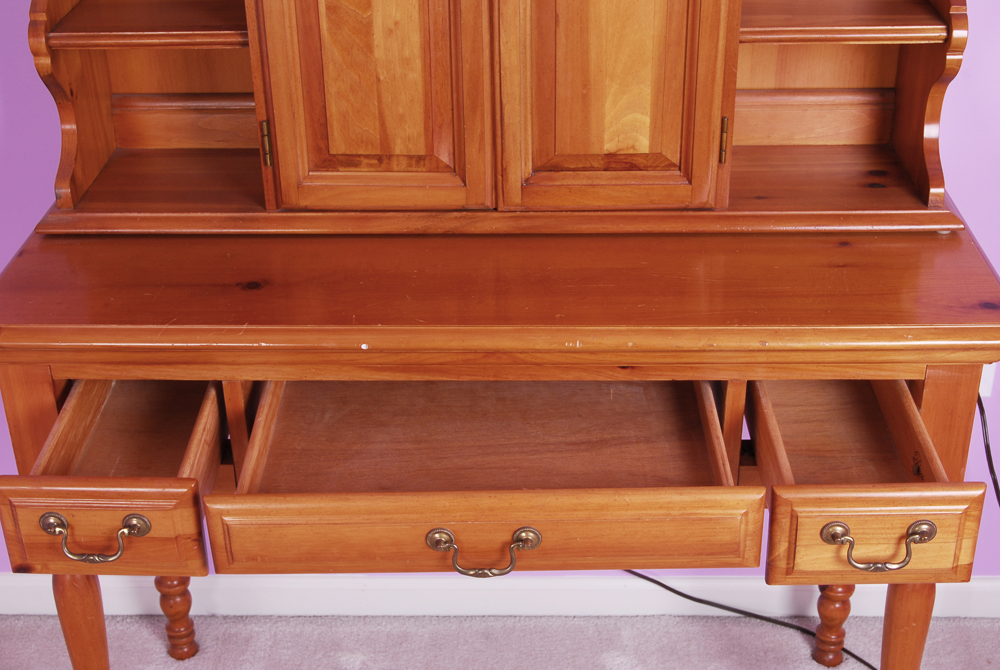 Vintage Vanity Hutch and Chair by Dixie Furniture