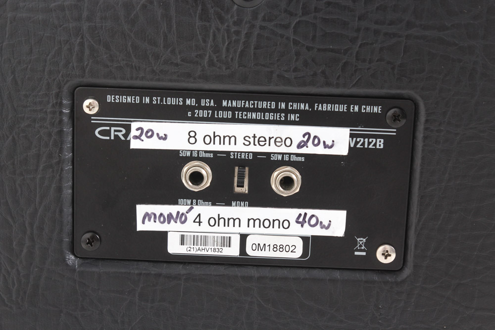 Crate V212B Cabinet with Eminence Speakers