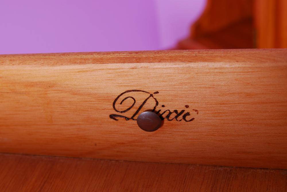 Vintage Vanity Hutch and Chair by Dixie Furniture