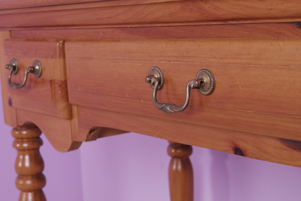 Vintage Vanity Hutch and Chair by Dixie Furniture