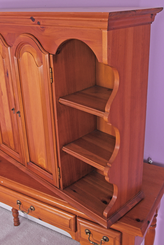 Vintage Vanity Hutch and Chair by Dixie Furniture