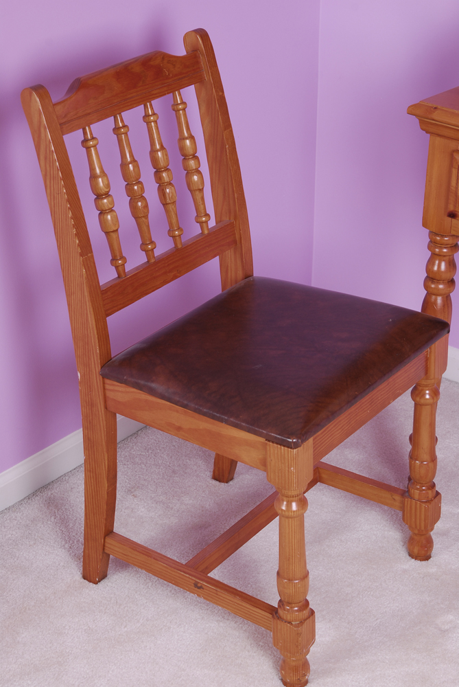 Vintage Vanity Hutch and Chair by Dixie Furniture