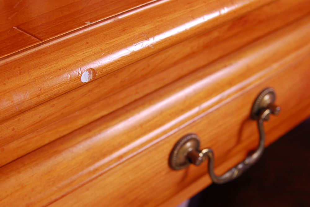 Vintage Vanity Hutch and Chair by Dixie Furniture