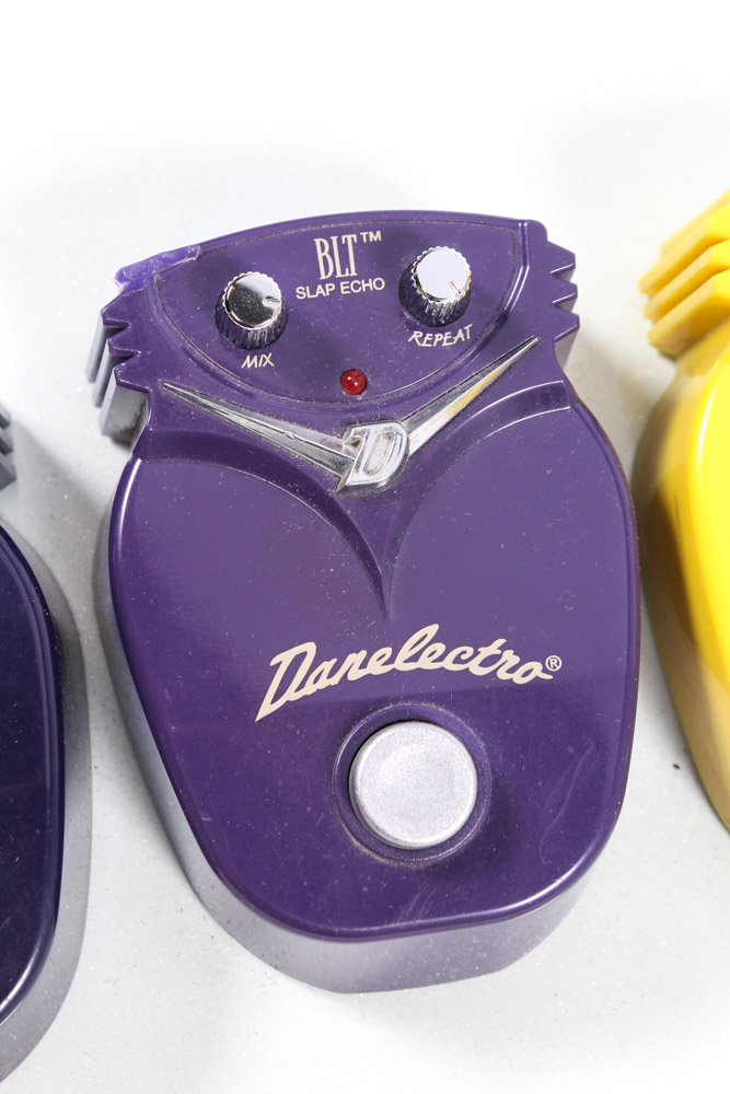 Full Suite of Danelectro Guitar Effect Pedals Store Display