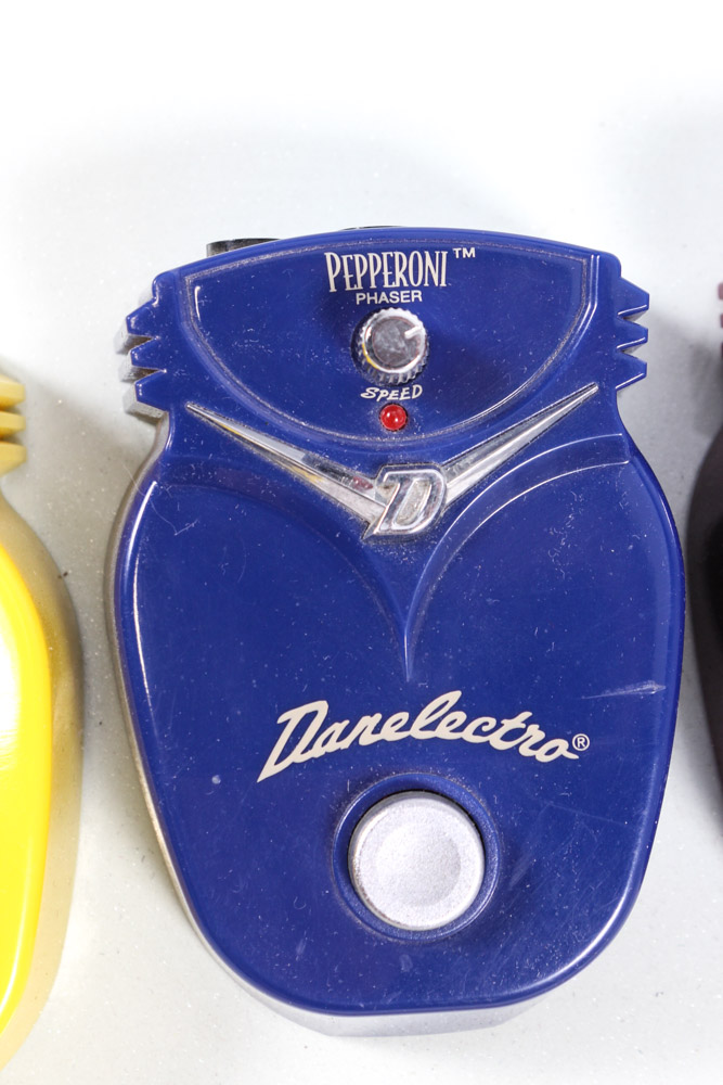 Full Suite of Danelectro Guitar Effect Pedals Store Display