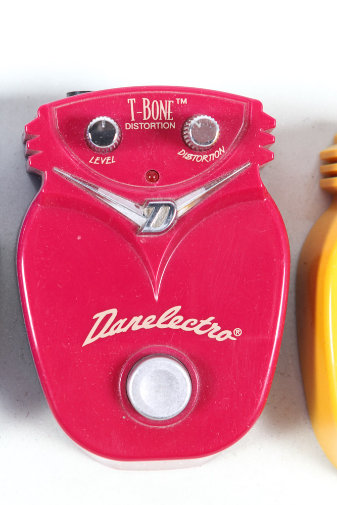 Full Suite of Danelectro Guitar Effect Pedals Store Display
