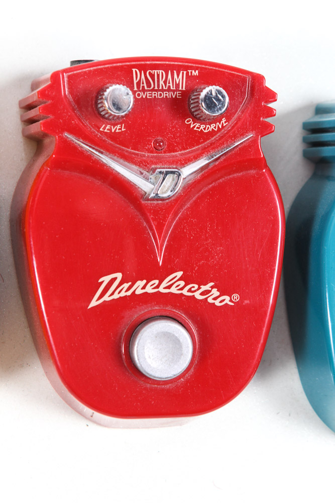 Full Suite of Danelectro Guitar Effect Pedals Store Display
