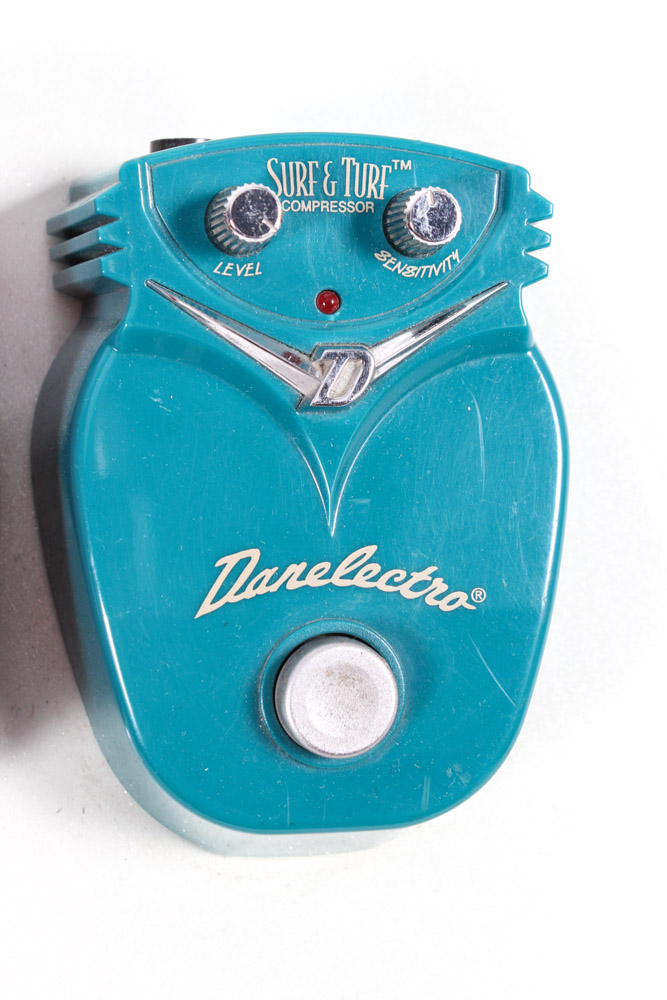 Full Suite of Danelectro Guitar Effect Pedals Store Display