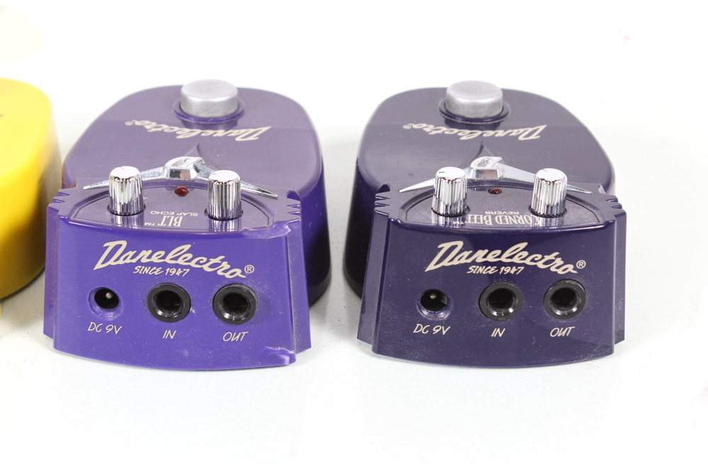 Full Suite of Danelectro Guitar Effect Pedals Store Display