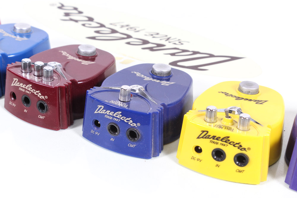 Full Suite of Danelectro Guitar Effect Pedals Store Display