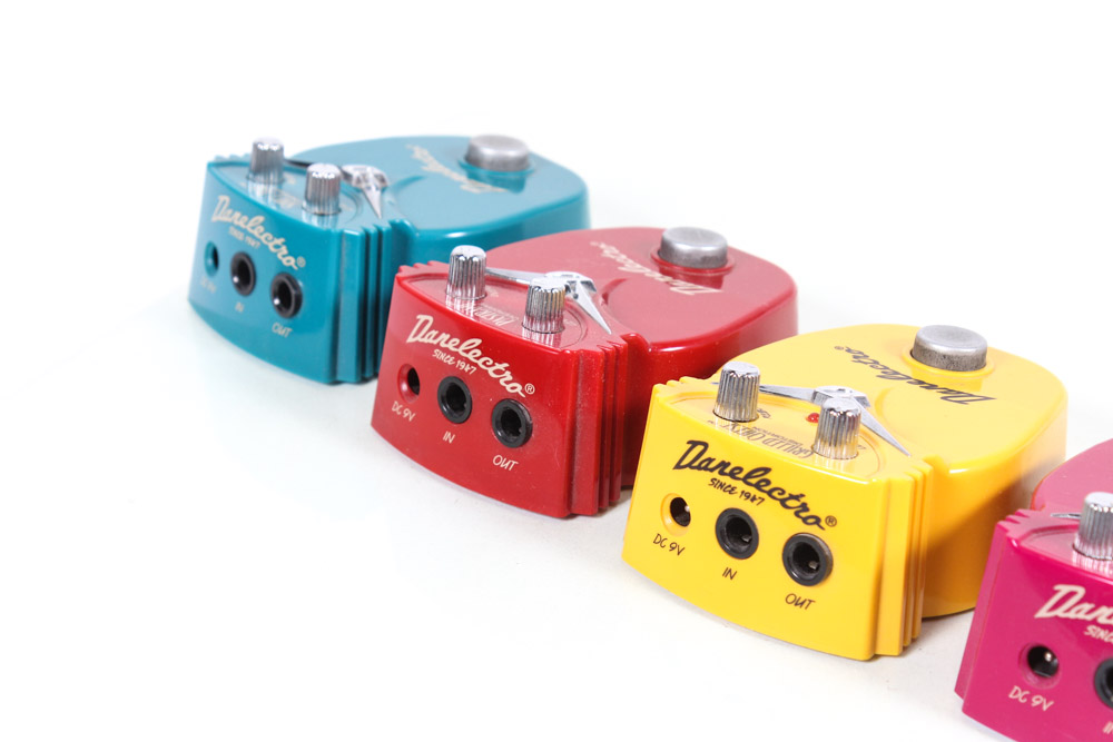 Full Suite of Danelectro Guitar Effect Pedals Store Display