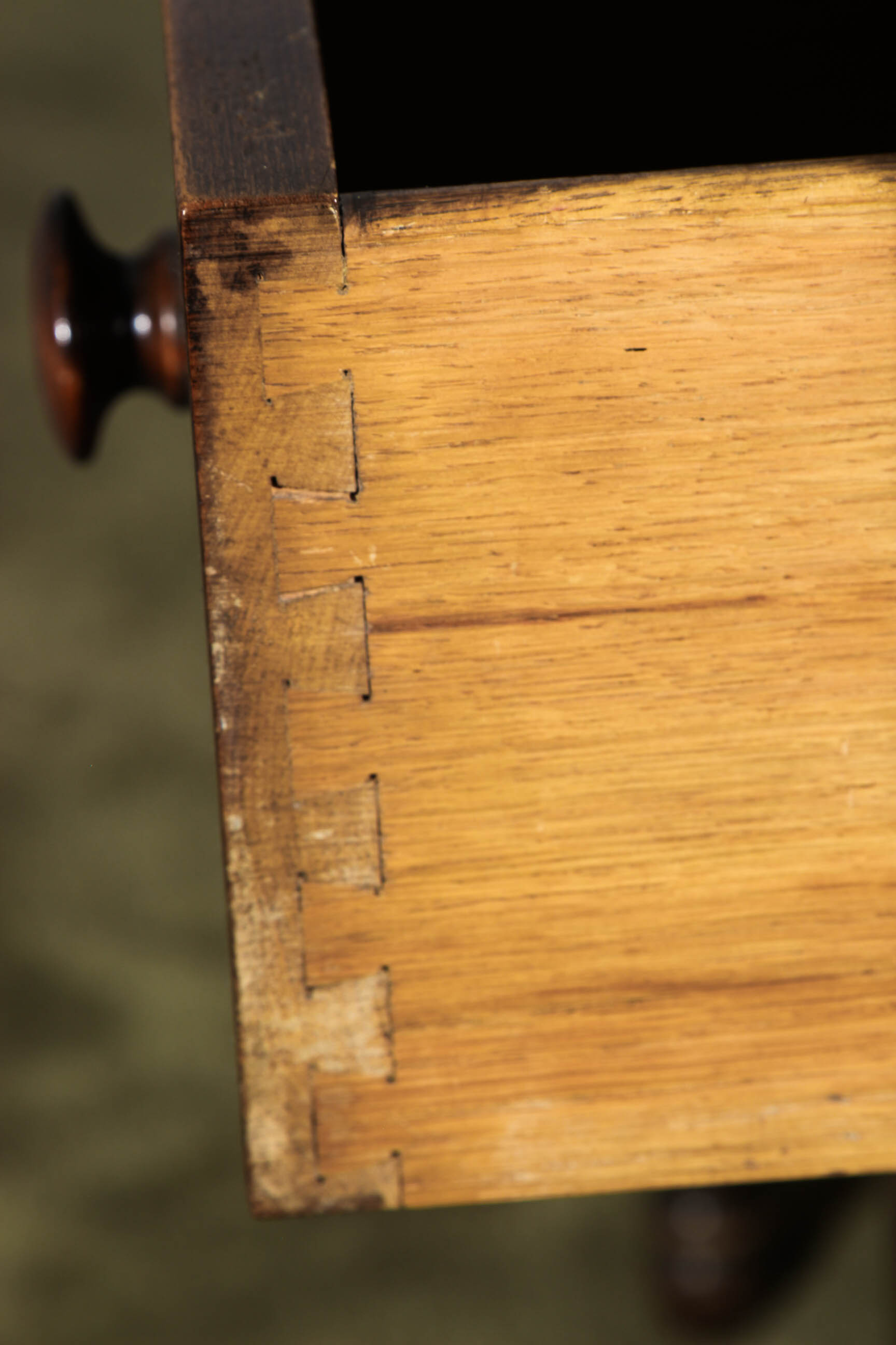 Desk and Chair With a Mahogany Finish
