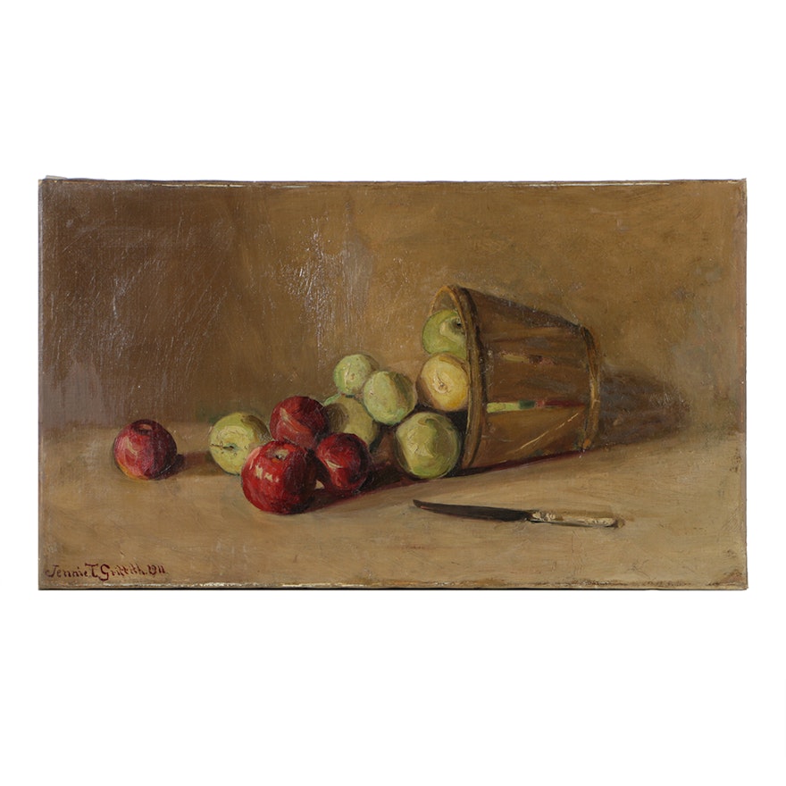 Jennie T. Griffith Oil Painting on Canvas Fruit Still Life