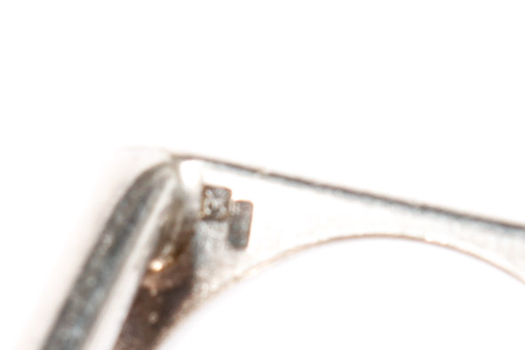 Modernist Sterling Silver and Amber Ring