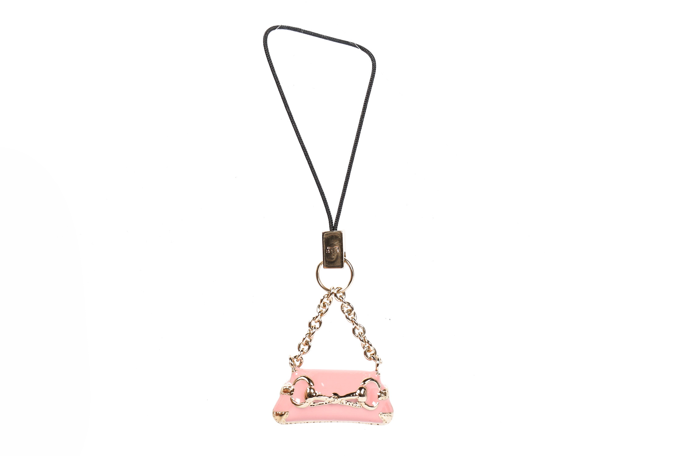 Gucci Pink Enameled and Gold Tone Handbag Charm