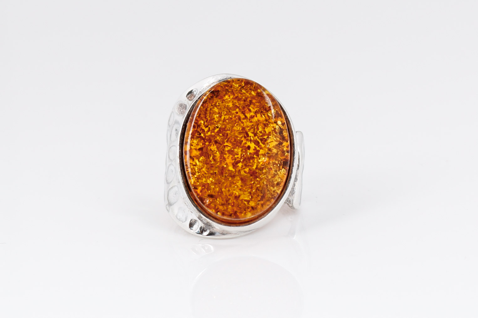 Sterling Silver Amber Ring