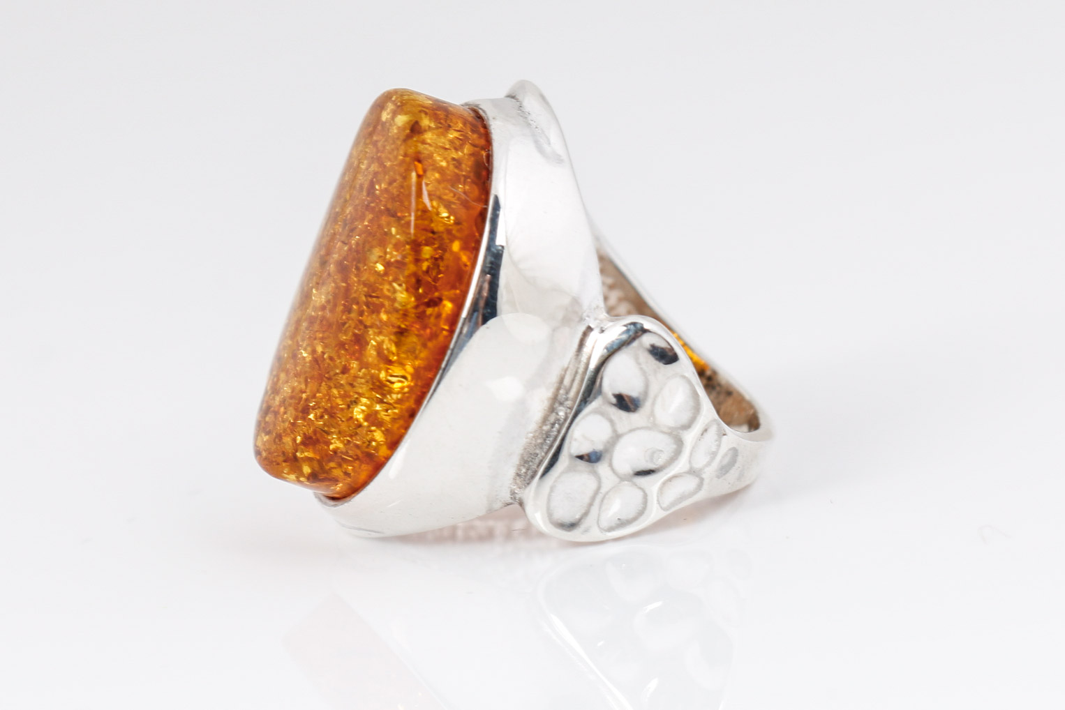 Sterling Silver Amber Ring