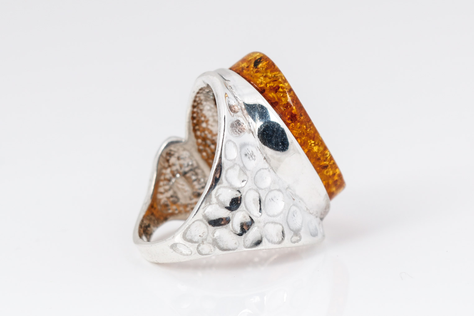 Sterling Silver Amber Ring